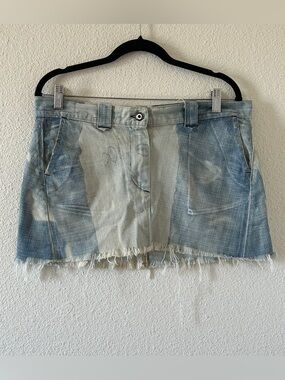 VTG Rogan USA Denim Skirt Artsy dye Street Gorp Women’s Medium